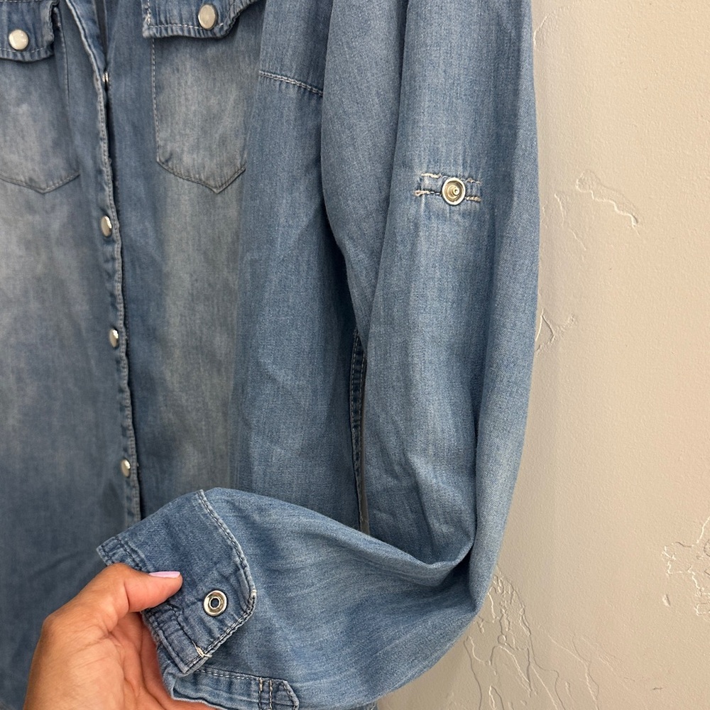 Denim Button-Up Shirt - Picture 6 of 7